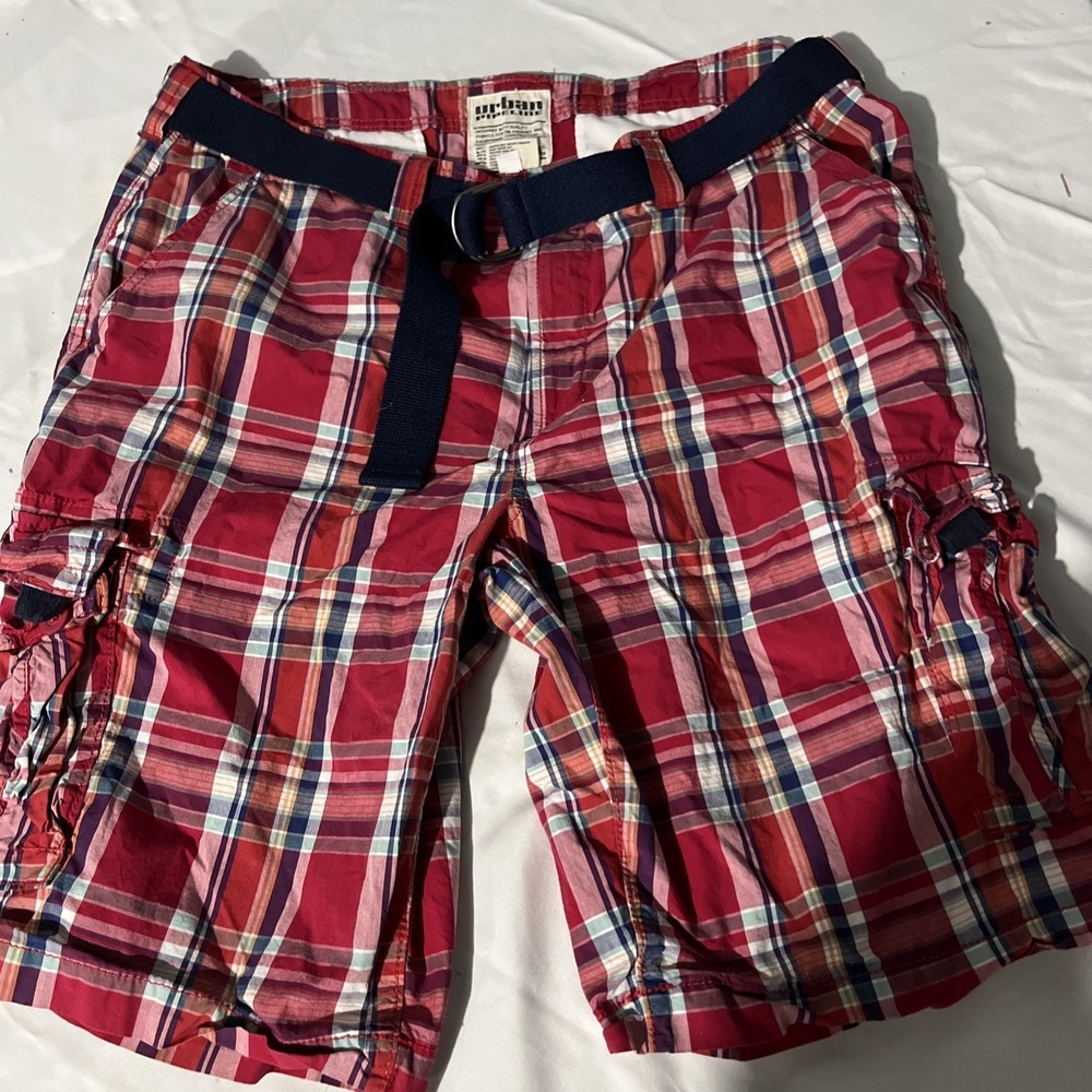 Urban Pipeline Cargo Shorts Mens 40 Plaid  Board Shorts